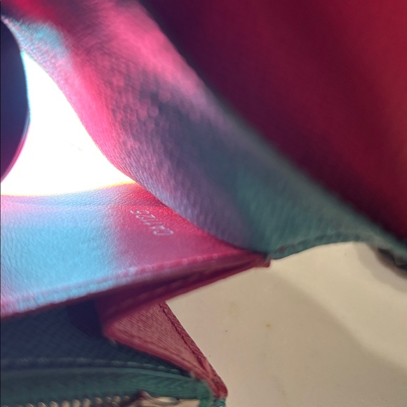 LOUIS VUITTON Epi Emilie Card Wallet Red and Turquoise Grenade Color - Picture 17 of 17